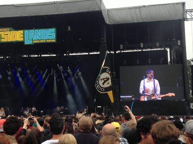 Gibbard strums as the Oakland A's faithful flag breezes in the crowd. 